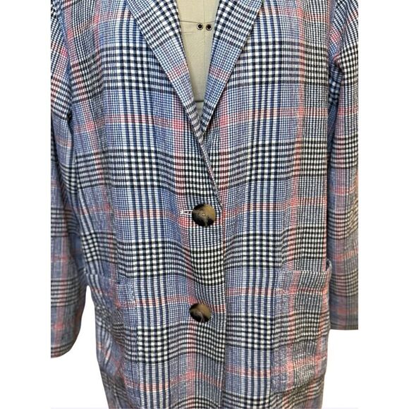 J. Jill Barleymult Plaid Oversized Textured Boyfriend Blazer Sz. XL - Picture 4 of 11